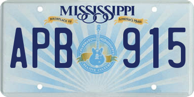 MS license plate APB915