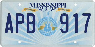 MS license plate APB917