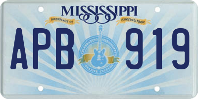 MS license plate APB919