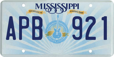 MS license plate APB921
