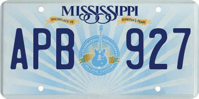 MS license plate APB927
