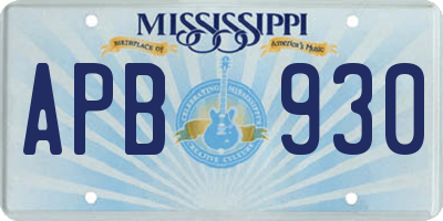 MS license plate APB930