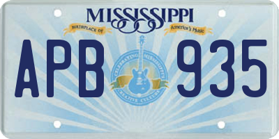 MS license plate APB935