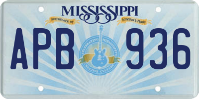 MS license plate APB936