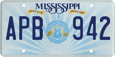 MS license plate APB942