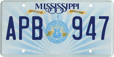 MS license plate APB947