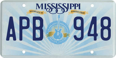 MS license plate APB948