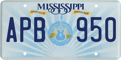 MS license plate APB950