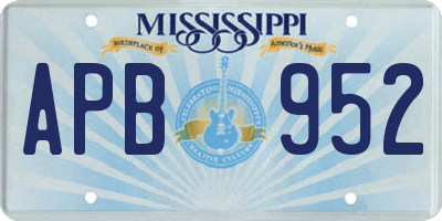 MS license plate APB952