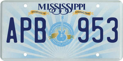 MS license plate APB953
