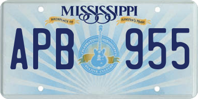 MS license plate APB955