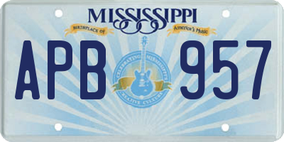 MS license plate APB957