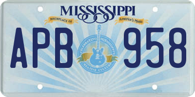 MS license plate APB958
