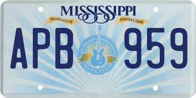 MS license plate APB959