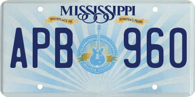 MS license plate APB960