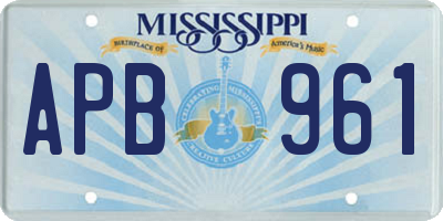 MS license plate APB961