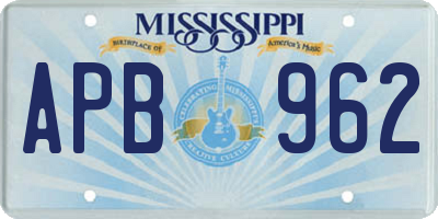 MS license plate APB962