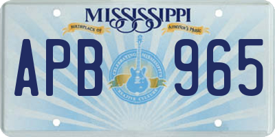 MS license plate APB965