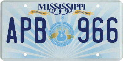 MS license plate APB966
