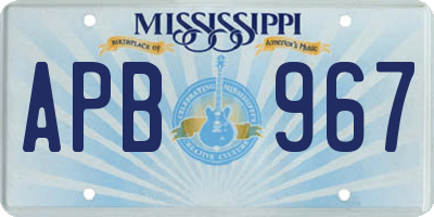 MS license plate APB967