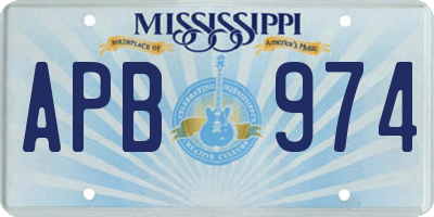 MS license plate APB974