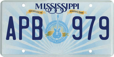 MS license plate APB979