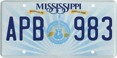 MS license plate APB983