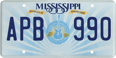 MS license plate APB990