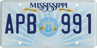 MS license plate APB991
