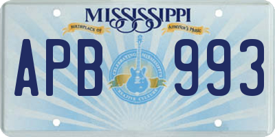 MS license plate APB993