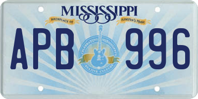 MS license plate APB996