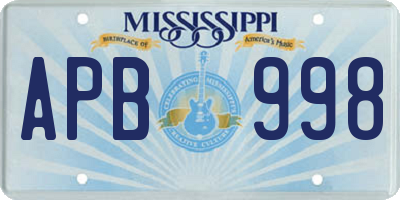 MS license plate APB998