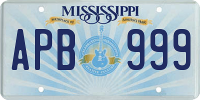 MS license plate APB999