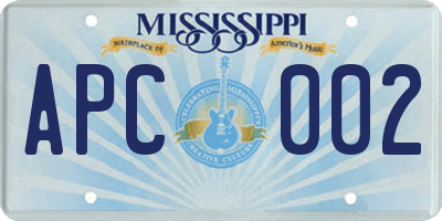 MS license plate APC002