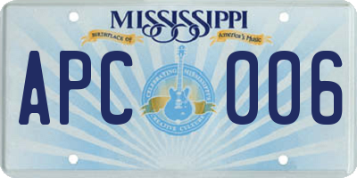 MS license plate APC006