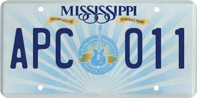 MS license plate APC011