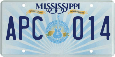 MS license plate APC014
