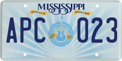 MS license plate APC023