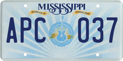 MS license plate APC037