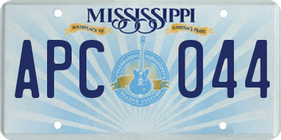 MS license plate APC044