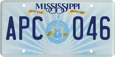 MS license plate APC046