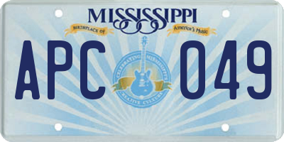 MS license plate APC049