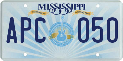 MS license plate APC050