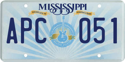 MS license plate APC051