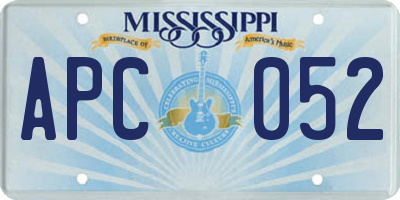 MS license plate APC052