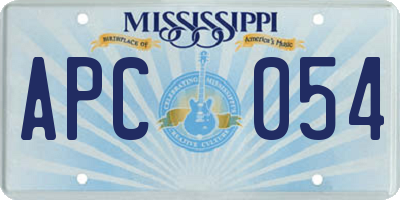 MS license plate APC054