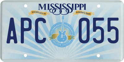 MS license plate APC055