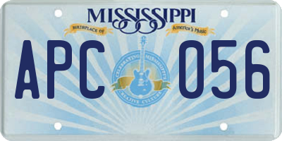 MS license plate APC056