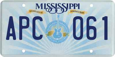 MS license plate APC061