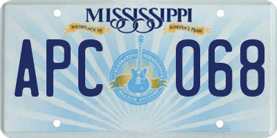 MS license plate APC068